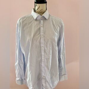 Classic Blue Striped Men's Button Down Shirt